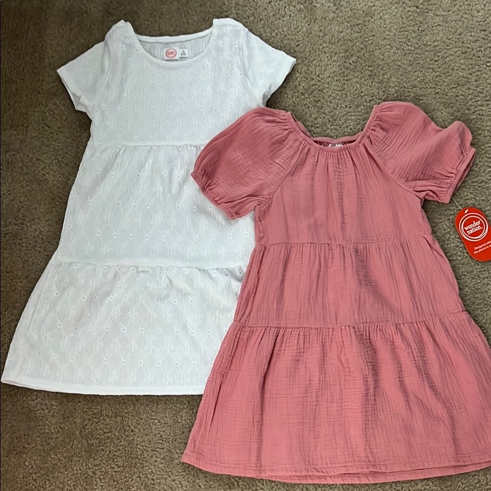 Wonder Nation Pink and White Casual Dress Set- NWT